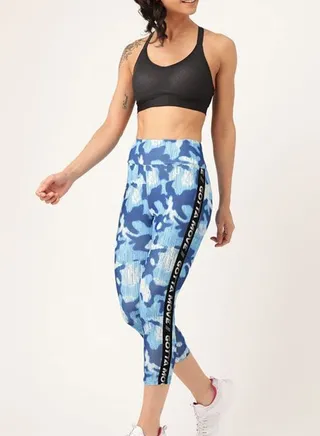 Printed High Waist Tights Virtual Camo 