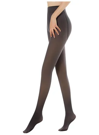 Fleece Lined Tights Women Leggings Thermal Pantyhose Fake Translucent Tights Opaque High Waisted Winter Warm Sheer Tight (80g S/M, Black) 