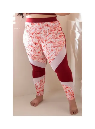Snug Fit Ankle-Length Printed Active Tights Red 