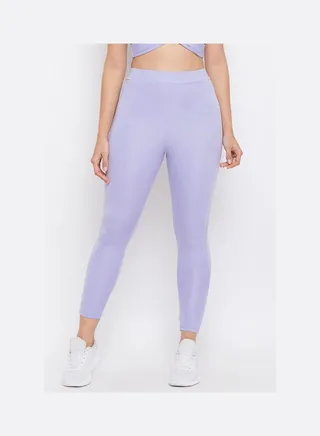 Snug Fit Active Ankle Length Tights Purple 