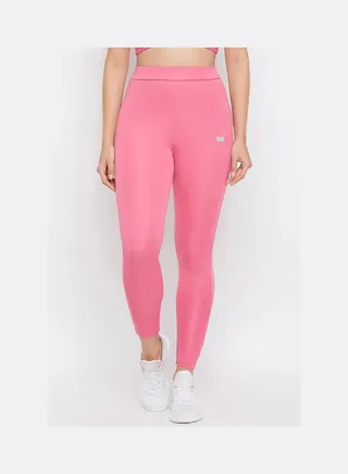 Snug Fit Active Ankle Length Tights Pink 