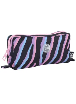 Cubs Hard-Top Black Leopard Gadgets Multicolor Pencil Case 