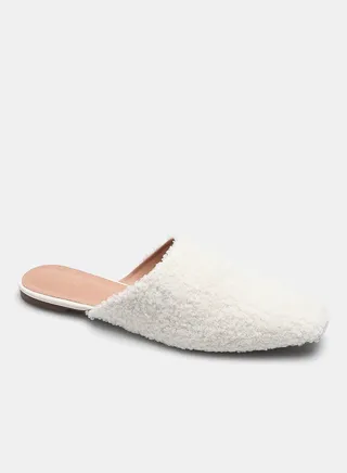 Slip-On Flat Mules White 