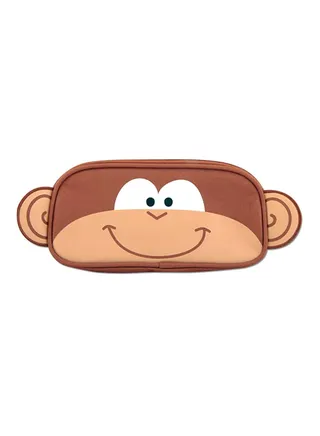 Monkey Pencil Pouch Brown/White 