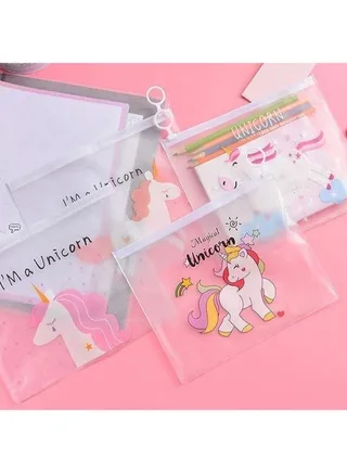 Stylish PVC Transparent Pencil Bag - Travel Organizer Bag - Large Capacity Transparent Pencil Case - Girls Pencil Case (Random Shape), 1 Piece. 