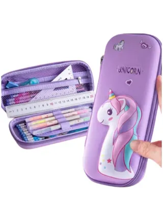3D Pencil Case High Quality 3D Pencil Cases and Bags for Boys and Girls, Embrace Adventure with Vibrant Colors with High Quality (Colorful Horse) (Colorful Horse with Hair and Horn(purple)) 