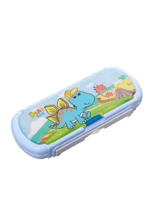 Cute Multifunctional Stationery Box,Pencil Case For Childeren With Drawing Board Dinosaur Style - Blue 