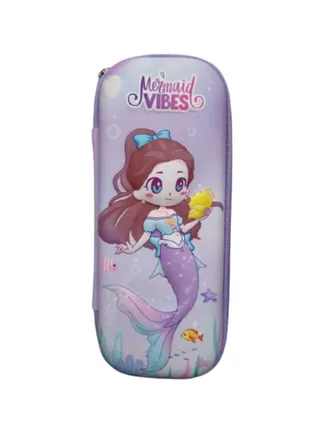 3D Pencil Case High Quality 3D Pencil Cases and Bags for Boys and Girls, Embrace Adventure with Vibrant Colors High Quality(Mermaid) (Mermaid) (Brown Hair(Maid(purple)) 