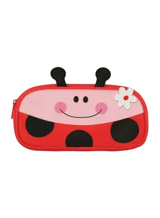 Ladybug Patterned Pencil Case Pink/Red/Black 