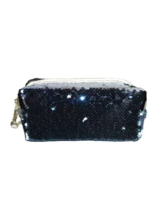 Color changeable Pencil case for girls and ladies(Black/Silver) 