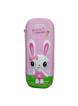 3D Pencil Case High Quality 3D Pencil Cases and Bags for Boys and Girls, Embrace Adventure with Vibrant Colors with High Quality (Rabbit) (Pink) 