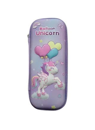 3D Pencil Case High Quality 3D Pencil Cases and Bags for Boys and Girls, Embrace Adventure with Vibrant Colors High Quality (Colorful Horse) (Colorful Horse Flying and Balloons(purple)) 