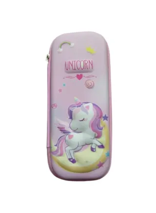 3D Pencil Case High Quality 3D Pencil Cases and Bags for Boys and Girls, Embrace Adventure with Vibrant Colors with High Quality (Colorful Horse) (Winged Horse and Stars (Pink)) 