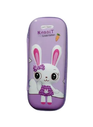 3D Pencil Case High Quality 3D Pencil Cases and Bags for Boys and Girls, Embrace Adventure with Vibrant Colors High Quality (Rabbit) (purple) 