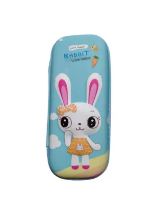 3D Pencil Case High Quality 3D Pencil Cases and Bags for Boys and Girls, Embrace Adventure with Vibrant Colors with High Quality (Rabbit) (Light Blue) 