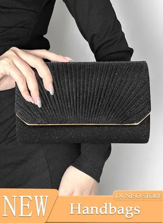 Women Shiny Glitter Evening Clutch Bag Envelope Handbag Chain Purse Bag Crossbody Bag for Wedding Formal Cocktail Party 