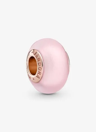Matte Pink Murano Glass Charm for Pandora Moments Women's Bracelet 789421C00 