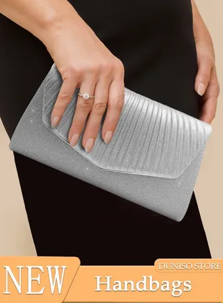 Women Shiny Glitter Evening Clutch Bag Envelope Handbag Chain Purse Bag Crossbody Bag for Wedding Formal Cocktail Party 