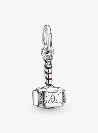 925 Sterling silver Marvel The Avengers Thor's Hammer Dangle Charm for Pandora ME/Moments Women's Bracelet 790483C01 