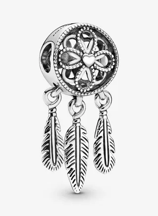 925 Sterling Silver Spiritual Dreamcatcher Charm for Pandora Moments Women's Bracelet 797200 