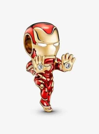14k Gold Plated Marvel The Avengers Iron Man Charm for Pandora Moments Women's Bracelet 760268C01 