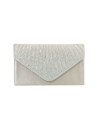 Ladies Glitter Rhinestone Clutch Bag, Evening Bag, One Shoulder Dinner Bag, Flip Clutch Bag, Stylish Crossbody Bag(Champagne) 