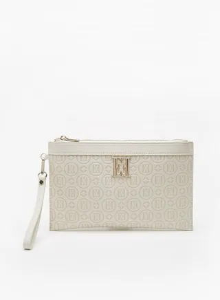 Women's Monogram Embossed Purse with Zip Closure