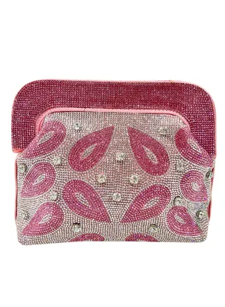 Beaded Rhinestone Clutch 