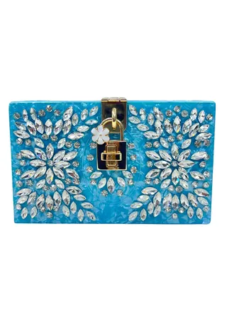 Square Shape Diamond Resin Clutch 