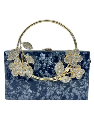 Square Crystal Resin Clutch 