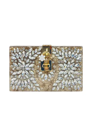 Square Shape Diamond Resin Clutch 