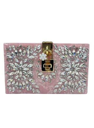 Square Shape Diamond Resin Clutch 