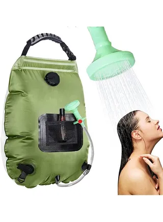 Solar Portable Shower Bag, 5 Gal/20l Solar Heating Camping Shower Bag with Removable Hose&on-Off Switchable Shower Head, Compact Camping Shower for Camping, Hiking, Traveling, Beach Swimming 