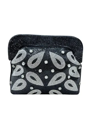 Beaded Rhinestone Clutch 
