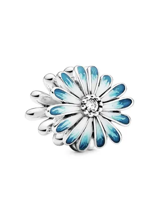 Sterling Silver Daisy Cubic Zirconia Charm 