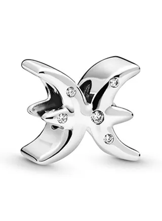 Sterling Silver Cubic Zirconia Pisces Charm 