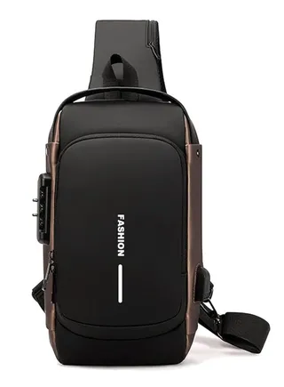 SCIENISH Anti Theft Crossbody Sling Bag,Waterproof Shoulder Backpack,Casual Crossbody Backpack Sling Bag for Men with USB Charging Port,Lightweight Chest Daypack Fit for 9.7'' Ipad 