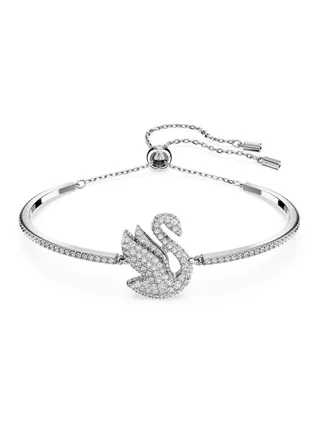 Swan Shape Silver Rhodium Plated Bracelet 