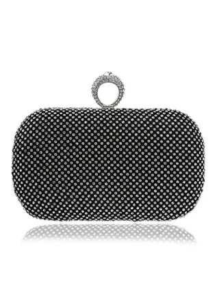 Glamorous Diamond-Studded Crystal Clutch Bags with Chain for Women's Parties and Weddings 