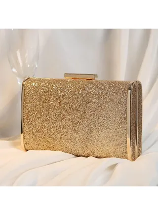 Women Evening Bag Golden Party Purse | Clutch Party Purse With Chain | Golden 