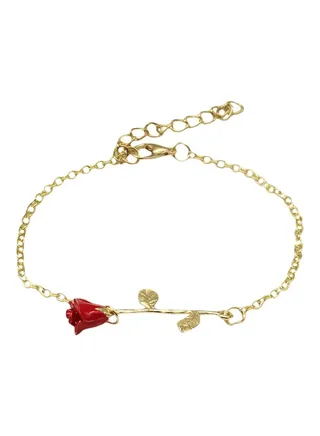 Alloy Rose Charm Bracelet 