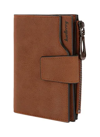 Multifunction Frosted Zipper Closure Wallet Brown 