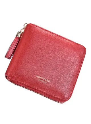 Multifunctional Leather Wallet Red 