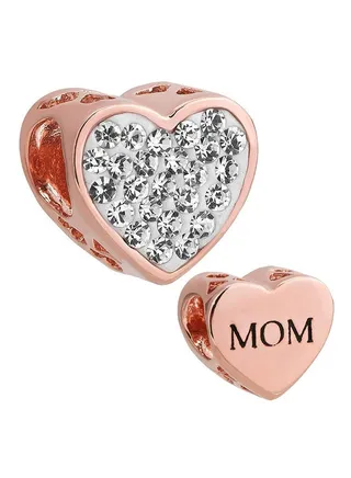 Synthetic Crystal Heart Mom Charms 
