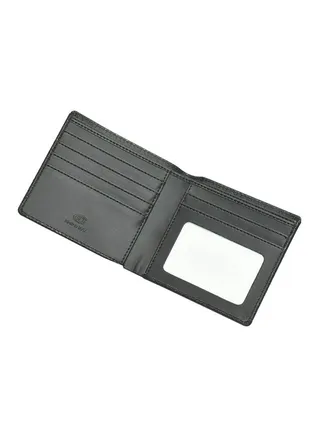 Stitch detailed Bi-Fold PU Wallet Black 