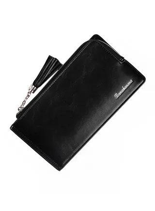 Multifunctional Leather Wallet Black 