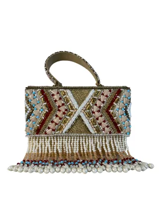 Embroidered Box Clutch 