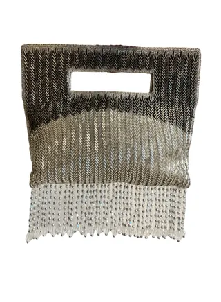 Beaded Square Shape Handbag 