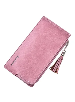 Multifunctional Leather Wallet Pink 