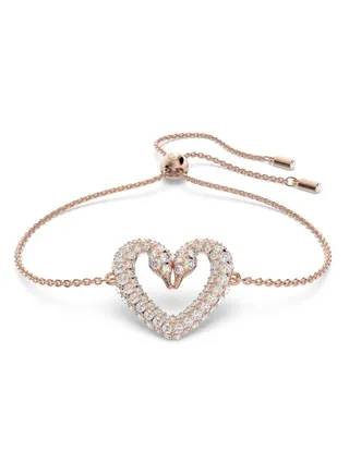 Una Swan Bracelet Heart Rose Gold Tone Plated 